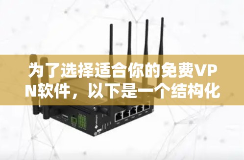 为了选择适合你的免费VPN软件，以下是一个结构化的推荐和评估过程