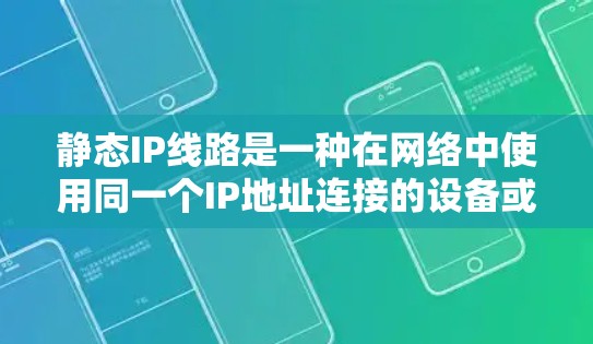 静态IP线路是一种在网络中使用同一个IP地址连接的设备或路由器,用于管理这些设备的连接和状态。以下是关于静态IP线路的详细信息 静态IP线路是一种在网络中使用同一个IP地址连接的设备或路由器,用于管理这些设备的连接和状态。以下是关于静态IP线路的详细信息