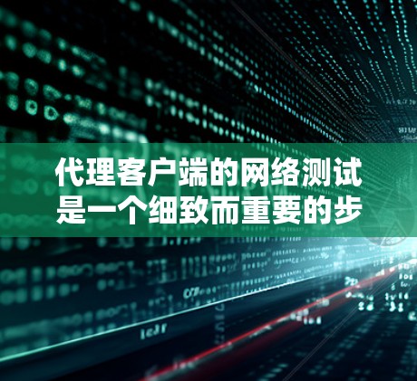代理客户端的网络测试是一个细致而重要的步骤，确保客户端能够正常连接到代理服务器。以下是一步步的指南，帮助您顺利完成测试